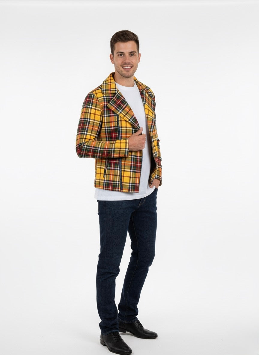 Chaqueta Biker Tartán 'Punk-Pop'